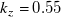 k Subscript z Baseline equals 0.55