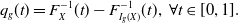 q Subscript g Baseline left parenthesis t right parenthesis equals upper F Subscript upper X Superscript negative 1 Baseline left parenthesis t right parenthesis minus upper F Subscript upper I Sub Subscript g Subscript left parenthesis upper X right parenthesis Superscript negative 1 Baseline left parenthesis t right parenthesis comma for all t element of left bracket 0 comma 1 right bracket period