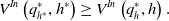 upper V Superscript upper I n Baseline left parenthesis q Subscript h Sub Superscript asterisk Subscript Superscript asterisk Baseline comma h Superscript asterisk Baseline right parenthesis greater than or equals upper V Superscript upper I n Baseline left parenthesis q Subscript h Superscript asterisk Baseline comma h right parenthesis period