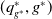 left parenthesis q Subscript g Sub Superscript asterisk Subscript Superscript asterisk Baseline comma g Superscript asterisk Baseline right parenthesis