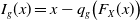 upper I Subscript g Baseline left parenthesis x right parenthesis equals x minus q Subscript g Baseline left parenthesis upper F Subscript upper X Baseline left parenthesis x right parenthesis right parenthesis