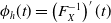 phi Subscript h Baseline left parenthesis t right parenthesis equals left parenthesis upper F Subscript upper X Superscript negative 1 Baseline right parenthesis prime left parenthesis t right parenthesis