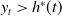 y Subscript t Baseline greater than h Superscript asterisk Baseline left parenthesis t right parenthesis