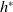 h Superscript asterisk