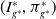 left parenthesis upper I Subscript g Sub Superscript asterisk Subscript Superscript asterisk Baseline comma pi Subscript g Sub Superscript asterisk Subscript Superscript asterisk Baseline right parenthesis