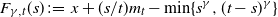 upper F Subscript gamma comma t Baseline left parenthesis s right parenthesis colon equals x plus left parenthesis s divided by t right parenthesis m Subscript t Baseline minus min left brace s Superscript gamma Baseline comma left parenthesis t minus s right parenthesis Superscript gamma Baseline right brace