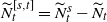 upper N overtilde Subscript t Superscript left bracket s comma t right bracket Baseline equals upper N overtilde Subscript t Superscript s Baseline minus upper N overtilde Subscript t