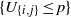 left brace upper U Subscript StartSet i comma j EndSet Baseline less than or equals p right brace