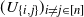 left parenthesis upper U Subscript StartSet i comma j EndSet Baseline right parenthesis Subscript i not equals j element of left bracket n right bracket