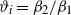 theta Subscript i Baseline equals beta 2 divided by beta 1