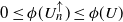 0 less than or equals phi left parenthesis upper U Subscript n Superscript up arrow Baseline right parenthesis less than or equals phi left parenthesis upper U right parenthesis