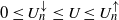 0 less than or equals upper U Subscript n Superscript down arrow Baseline less than or equals upper U less than or equals upper U Subscript n Superscript up arrow