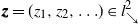 bold italic z bold italic z equals left parenthesis z 1 comma z 2 comma ellipsis right parenthesis element of l Subscript down right arrow Superscript 2