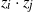 z Subscript i Baseline dot z Subscript j