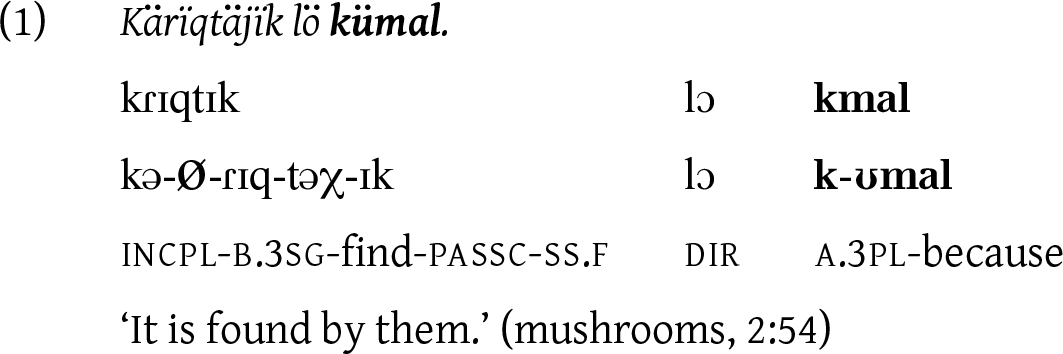 Text in a foreign language with grammatical breakdown and translation.