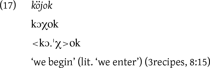 An equation with the word 'kjok' followed by 'kok' and '<k.>ok'