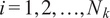 i equals 1 comma 2 comma ellipsis comma Nk