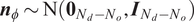 n phi tilde upper N left parenthesis 0 Nd minus No comma INd minus No right parenthesis