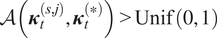 upper A left parenthesis kappa t left parenthesis s comma j right parenthesis comma kappa t left parenthesis asterisk right parenthesis right parenthesis greater than Unif left parenthesis 0 comma 1 right parenthesis