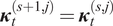 kappa t left parenthesis s plus 1 comma j right parenthesis equals kappa t left parenthesis s comma j right parenthesis