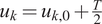 uk equals uk comma 0 plus upper T 2