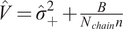 upper V caret equals sigma caret plus 2 plus BNchainn