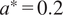a asterisk equals 0.2