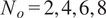 No equals 2 comma 4 comma 6 comma 8