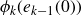 phi Subscript k Baseline left parenthesis e Subscript k minus 1 Baseline left parenthesis 0 right parenthesis right parenthesis