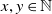 x comma y element of double struck upper N