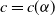 c equals c left parenthesis alpha right parenthesis
