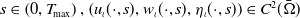 s element of left parenthesis 0 comma upper T Subscript max Baseline right parenthesis comma left parenthesis u Subscript iota Baseline left parenthesis dot comma s right parenthesis comma w Subscript iota Baseline left parenthesis dot comma s right parenthesis comma eta Subscript iota Baseline left parenthesis dot comma s right parenthesis right parenthesis element of upper C squared left parenthesis normal upper Omega overbar right parenthesis