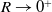 upper R right arrow 0 Superscript plus