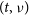 left parenthesis t comma nu right parenthesis