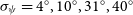 sigma Subscript psi Baseline equals 4 Superscript ring Baseline comma 10 Superscript ring Baseline comma 31 Superscript ring Baseline comma 40 Superscript ring