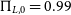 normal upper Pi Subscript upper L comma 0 Baseline equals 0.99