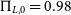 normal upper Pi Subscript upper L comma 0 Baseline equals 0.98