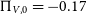 normal upper Pi Subscript upper V comma 0 Baseline equals negative 0.17