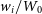 w Subscript i Baseline divided by upper W 0