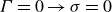 upper Gamma equals 0 right arrow sigma equals 0