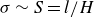 sigma tilde upper S equals l divided by upper H