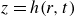 z equals h left parenthesis r comma t right parenthesis