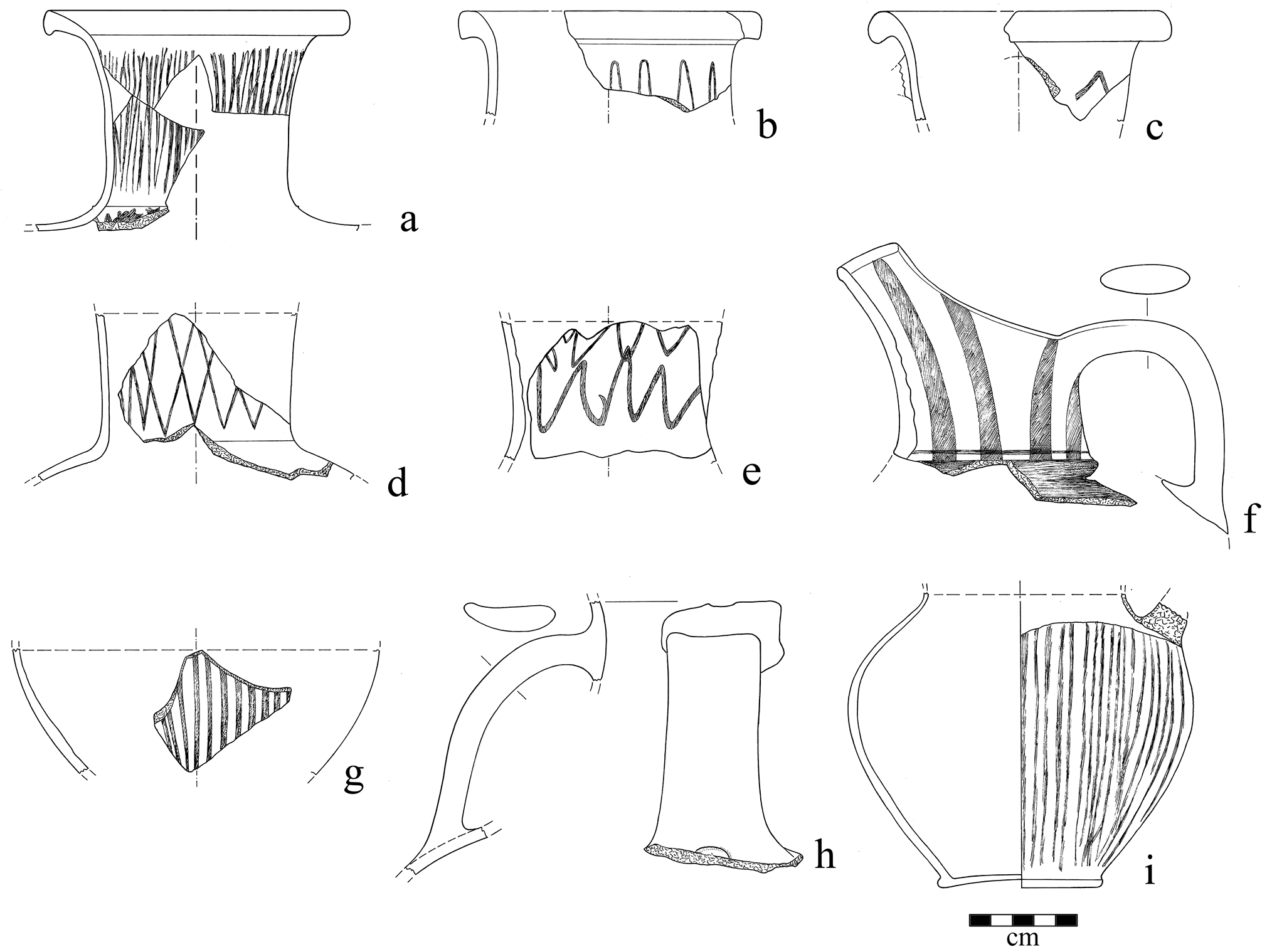 Illustration of various Burnished Grey Ware vessels from the Archaic phases of the Sindos settlement, central Macedonia.
