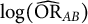 log left parenthesis ModifyingAbove upper O upper R With caret Subscript upper A upper B Baseline right parenthesis