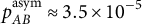 p Subscript upper A upper B Superscript asym Baseline almost equals 3.5 times 10 Superscript negative 5