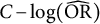 upper C minus log left parenthesis ModifyingAbove upper O upper R With caret right parenthesis