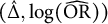 left parenthesis ModifyingAbove normal upper Delta With caret comma log left parenthesis ModifyingAbove upper O upper R With caret right parenthesis right parenthesis