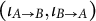 left parenthesis iota Subscript upper A right arrow upper B Baseline comma iota Subscript upper B right arrow upper A Baseline right parenthesis