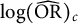 log left parenthesis ModifyingAbove upper O upper R With caret right parenthesis Subscript c