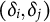 left parenthesis delta Subscript i Baseline comma delta Subscript j Baseline right parenthesis